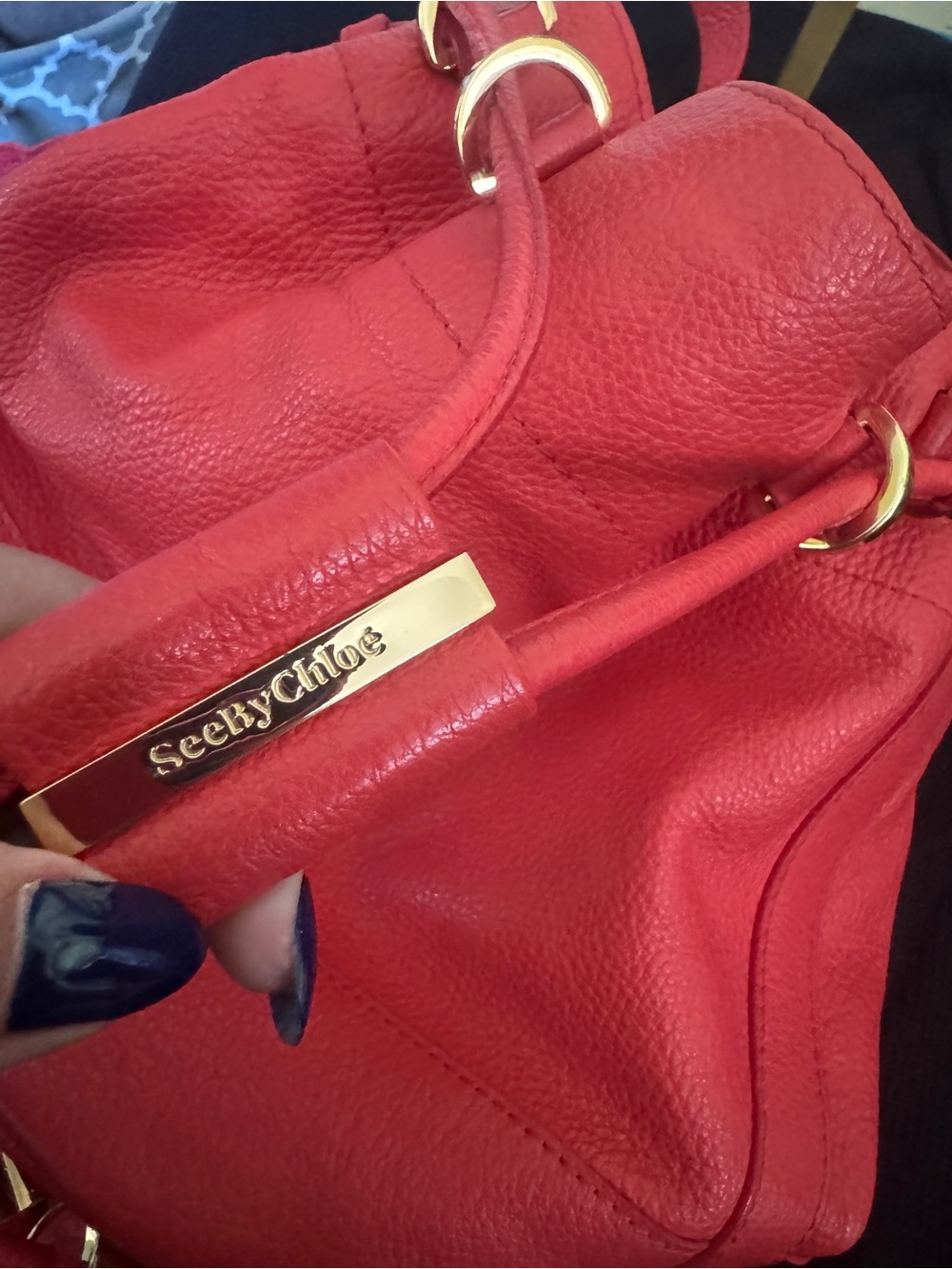 See by Chloé Vicky Small Bucket Bag - Coral Leather - Rare! - Picture 7 of 14